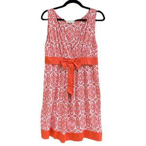 Anthropologie WESTON WEAR Dress Orange Geometric Print Sleeveless Dress Large